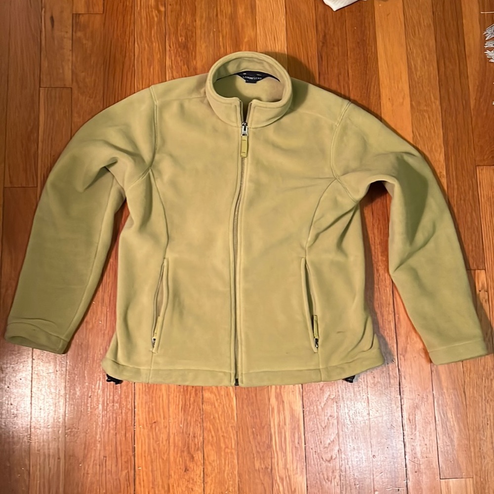 Lands End chartreuse zip up fleece